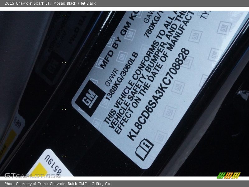 Mosaic Black / Jet Black 2019 Chevrolet Spark LT