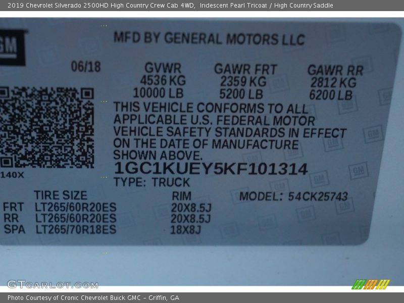 Iridescent Pearl Tricoat / High Country Saddle 2019 Chevrolet Silverado 2500HD High Country Crew Cab 4WD