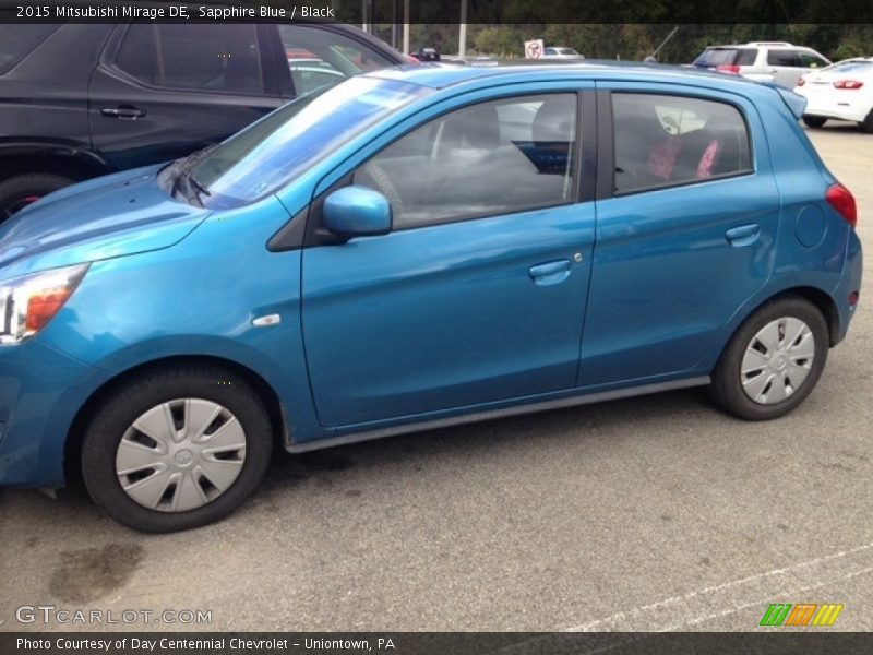 Sapphire Blue / Black 2015 Mitsubishi Mirage DE