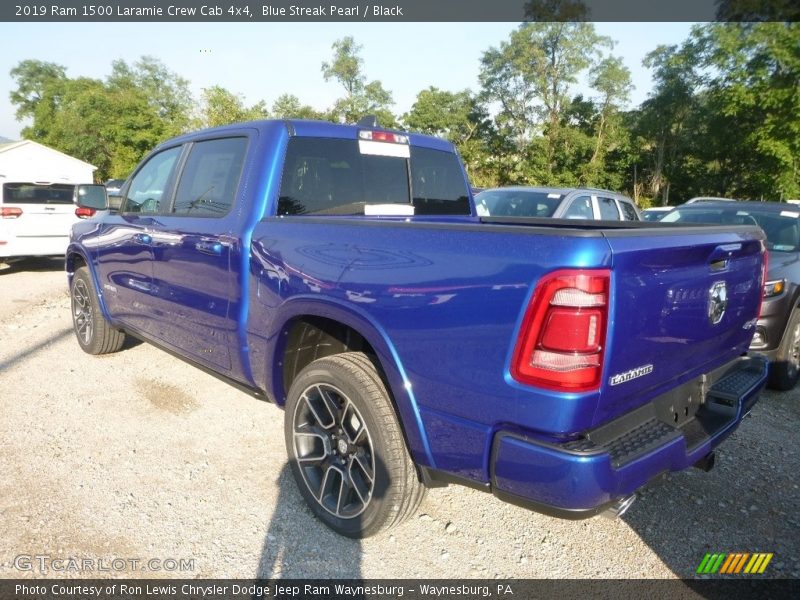 Blue Streak Pearl / Black 2019 Ram 1500 Laramie Crew Cab 4x4