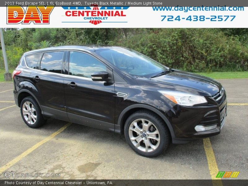 Tuxedo Black Metallic / Medium Light Stone 2013 Ford Escape SEL 1.6L EcoBoost 4WD