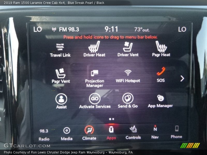 Blue Streak Pearl / Black 2019 Ram 1500 Laramie Crew Cab 4x4