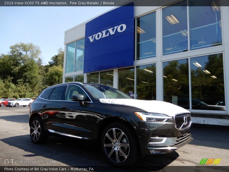 Pine Grey Metallic / Blonde 2019 Volvo XC60 T6 AWD Inscription