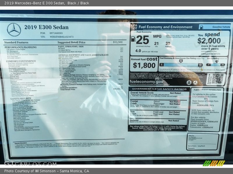Black / Black 2019 Mercedes-Benz E 300 Sedan