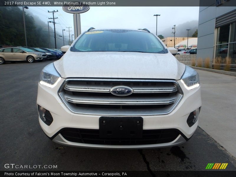 White Platinum / Medium Light Stone 2017 Ford Escape SE 4WD