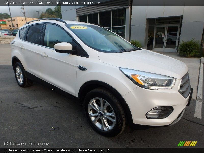 White Platinum / Medium Light Stone 2017 Ford Escape SE 4WD