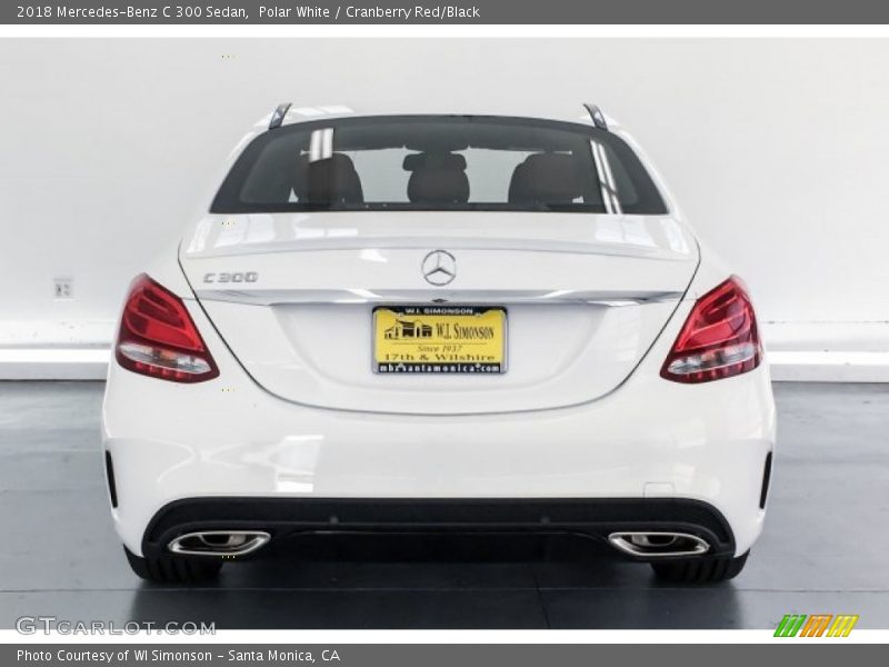 Polar White / Cranberry Red/Black 2018 Mercedes-Benz C 300 Sedan