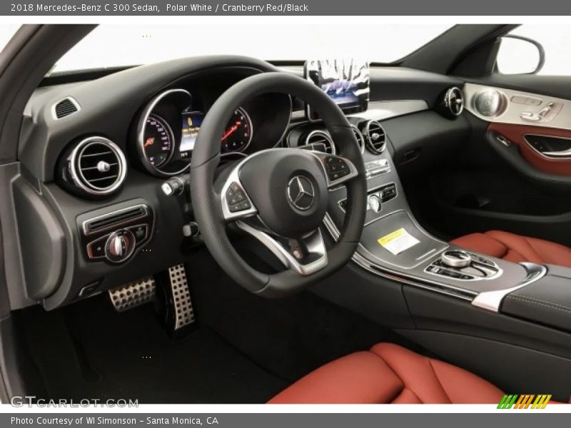 Polar White / Cranberry Red/Black 2018 Mercedes-Benz C 300 Sedan