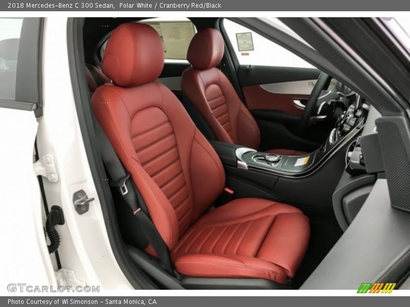 Polar White / Cranberry Red/Black 2018 Mercedes-Benz C 300 Sedan