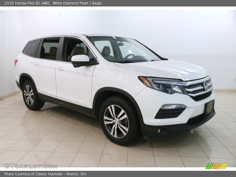 White Diamond Pearl / Beige 2016 Honda Pilot EX AWD