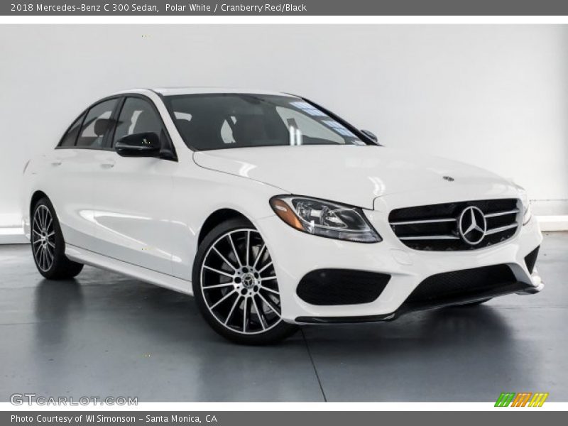Polar White / Cranberry Red/Black 2018 Mercedes-Benz C 300 Sedan