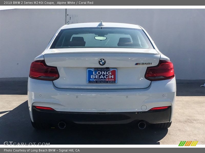 Alpine White / Coral Red 2019 BMW 2 Series M240i Coupe