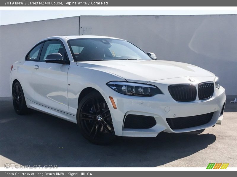 Alpine White / Coral Red 2019 BMW 2 Series M240i Coupe