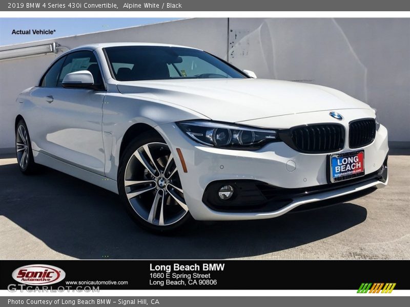 Alpine White / Black 2019 BMW 4 Series 430i Convertible