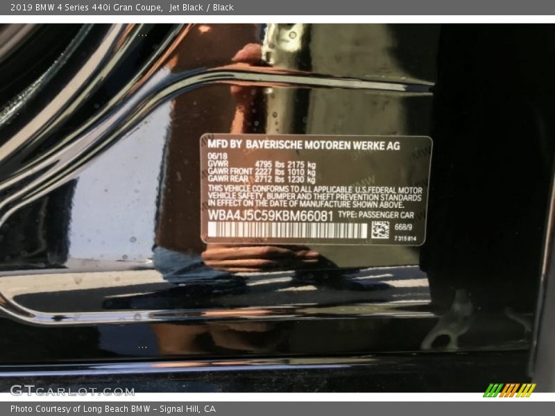 Jet Black / Black 2019 BMW 4 Series 440i Gran Coupe