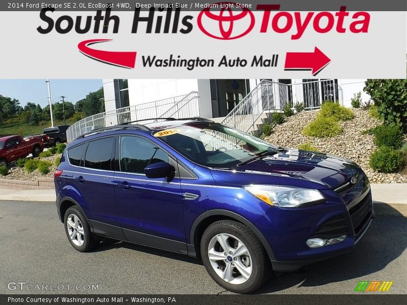 Deep Impact Blue / Medium Light Stone 2014 Ford Escape SE 2.0L EcoBoost 4WD