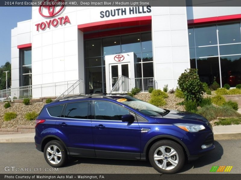 Deep Impact Blue / Medium Light Stone 2014 Ford Escape SE 2.0L EcoBoost 4WD