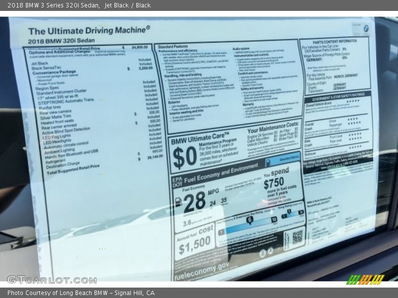 Jet Black / Black 2018 BMW 3 Series 320i Sedan