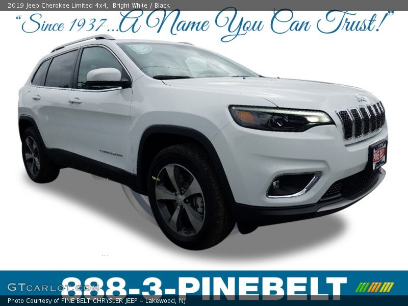 Bright White / Black 2019 Jeep Cherokee Limited 4x4