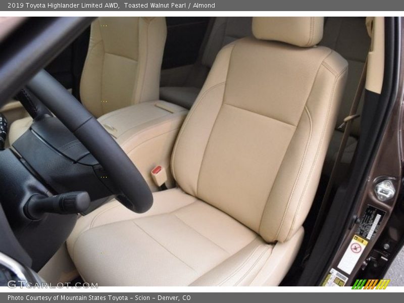 Front Seat of 2019 Highlander Limited AWD
