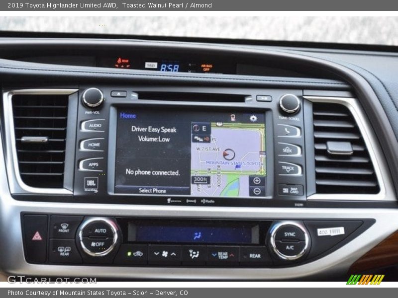Navigation of 2019 Highlander Limited AWD