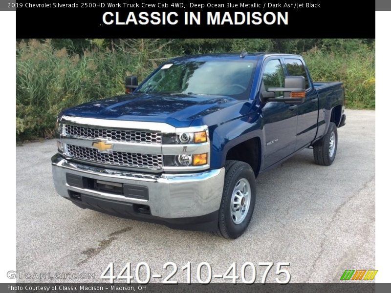 Deep Ocean Blue Metallic / Dark Ash/Jet Black 2019 Chevrolet Silverado 2500HD Work Truck Crew Cab 4WD