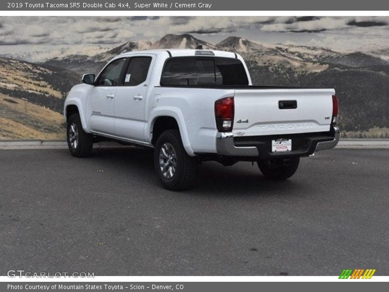 Super White / Cement Gray 2019 Toyota Tacoma SR5 Double Cab 4x4