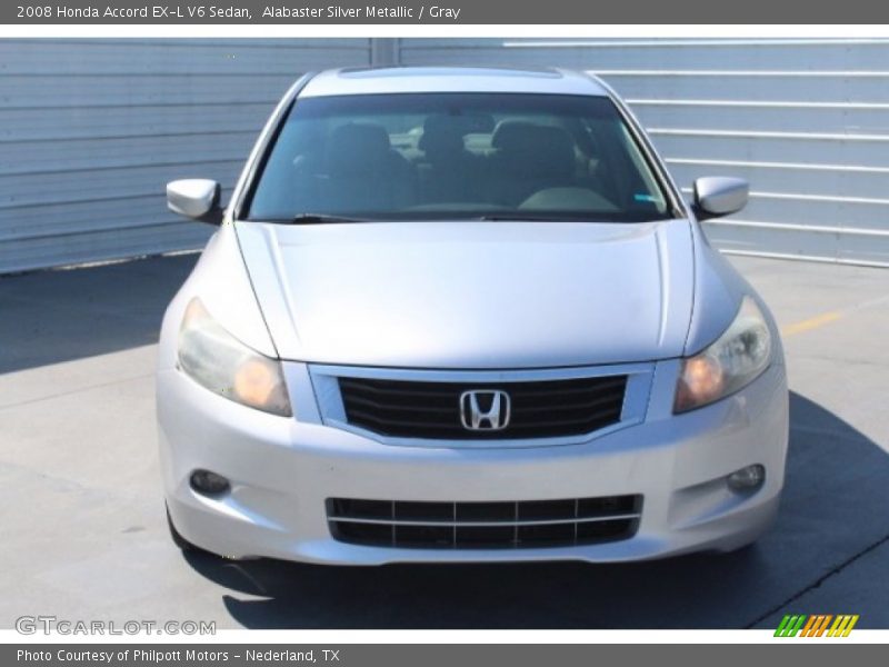 Alabaster Silver Metallic / Gray 2008 Honda Accord EX-L V6 Sedan