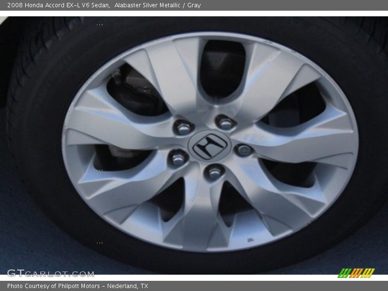 Alabaster Silver Metallic / Gray 2008 Honda Accord EX-L V6 Sedan