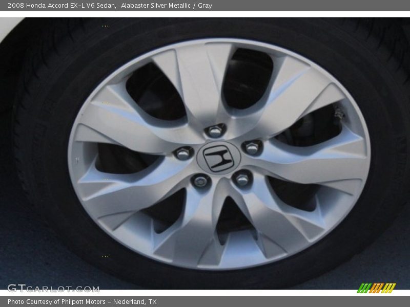 Alabaster Silver Metallic / Gray 2008 Honda Accord EX-L V6 Sedan