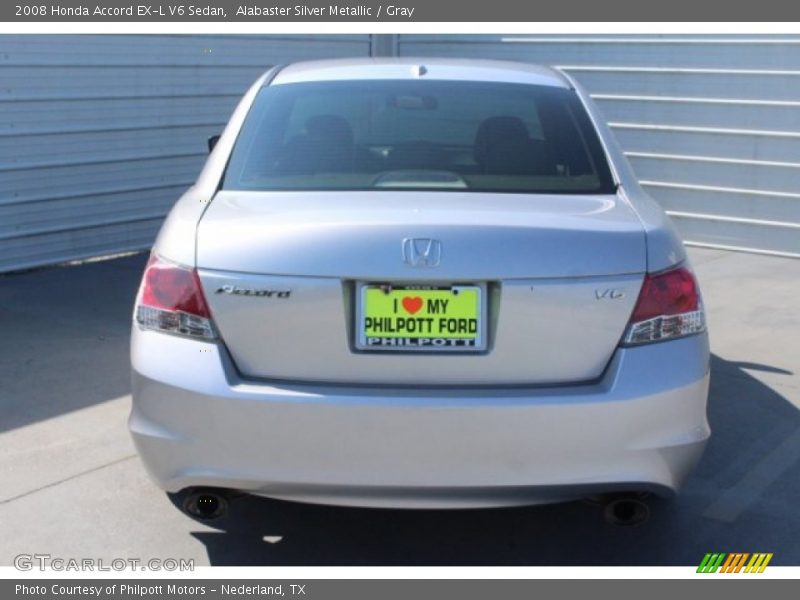 Alabaster Silver Metallic / Gray 2008 Honda Accord EX-L V6 Sedan