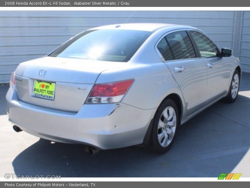 Alabaster Silver Metallic / Gray 2008 Honda Accord EX-L V6 Sedan