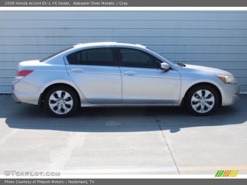 Alabaster Silver Metallic / Gray 2008 Honda Accord EX-L V6 Sedan