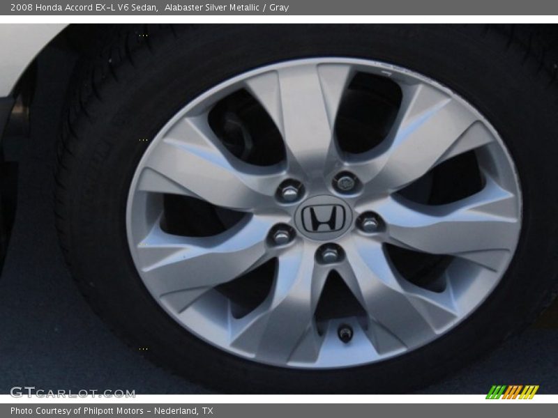 Alabaster Silver Metallic / Gray 2008 Honda Accord EX-L V6 Sedan