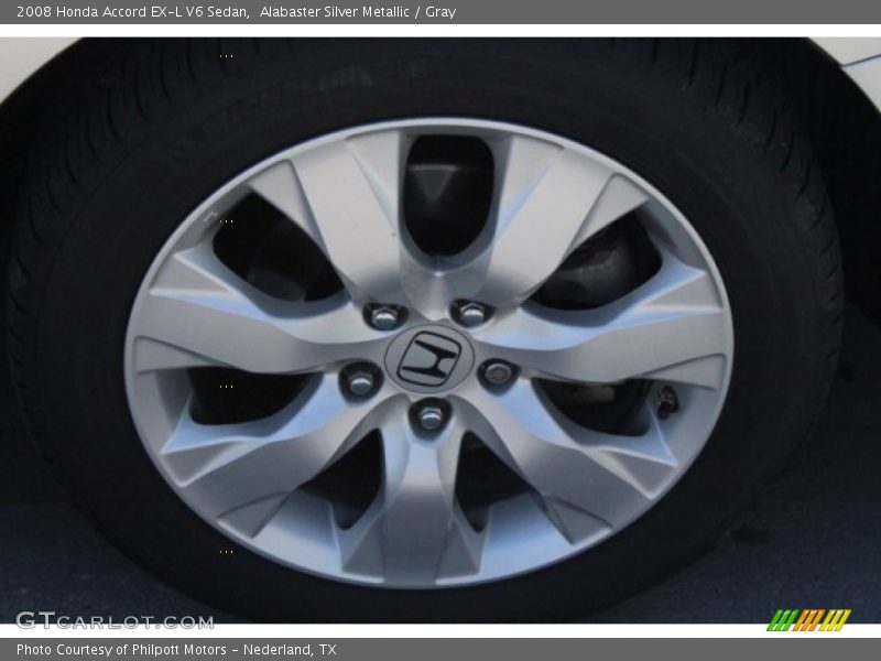 Alabaster Silver Metallic / Gray 2008 Honda Accord EX-L V6 Sedan