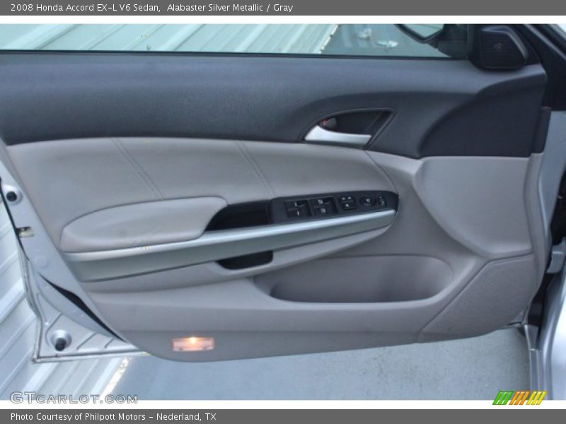 Alabaster Silver Metallic / Gray 2008 Honda Accord EX-L V6 Sedan