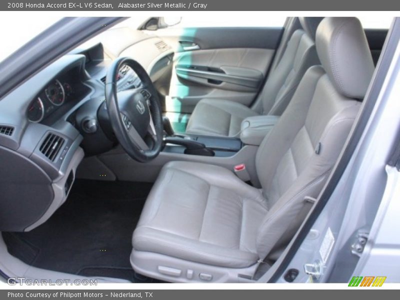 Alabaster Silver Metallic / Gray 2008 Honda Accord EX-L V6 Sedan