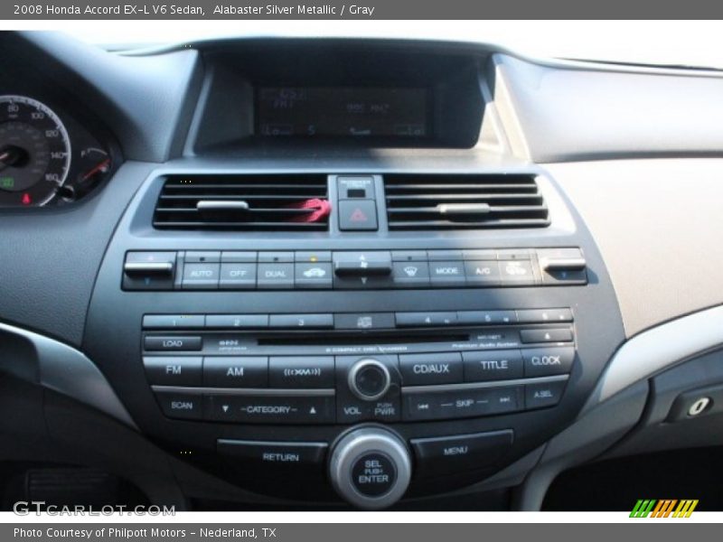 Alabaster Silver Metallic / Gray 2008 Honda Accord EX-L V6 Sedan