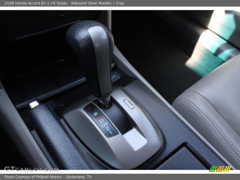 Alabaster Silver Metallic / Gray 2008 Honda Accord EX-L V6 Sedan