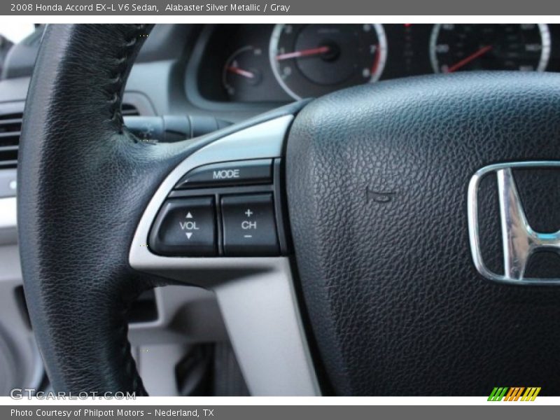 Alabaster Silver Metallic / Gray 2008 Honda Accord EX-L V6 Sedan