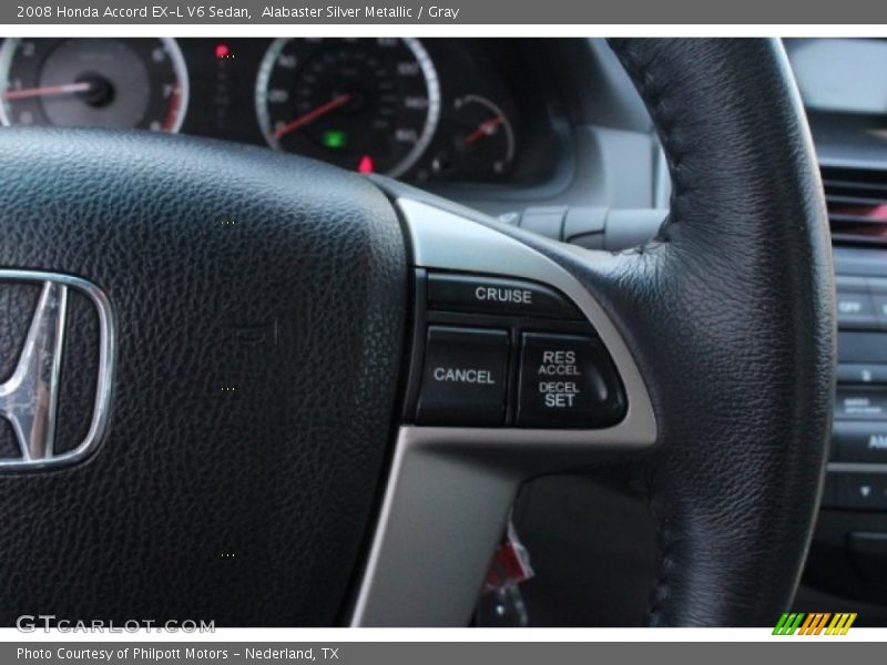 Alabaster Silver Metallic / Gray 2008 Honda Accord EX-L V6 Sedan