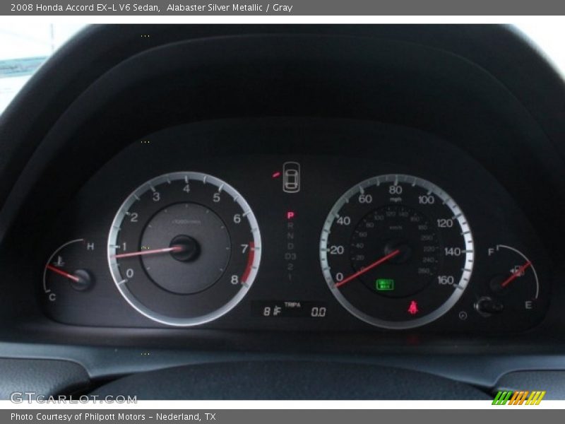 Alabaster Silver Metallic / Gray 2008 Honda Accord EX-L V6 Sedan