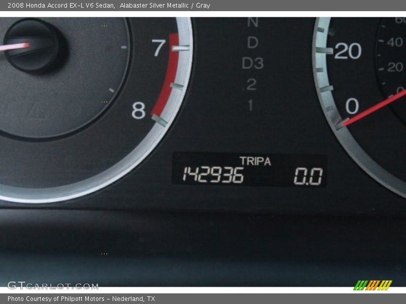 Alabaster Silver Metallic / Gray 2008 Honda Accord EX-L V6 Sedan