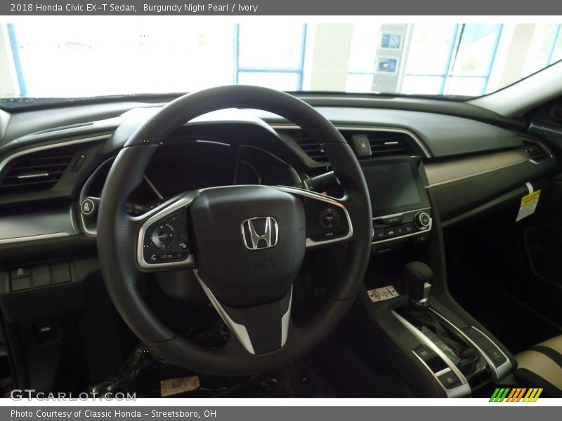 Burgundy Night Pearl / Ivory 2018 Honda Civic EX-T Sedan