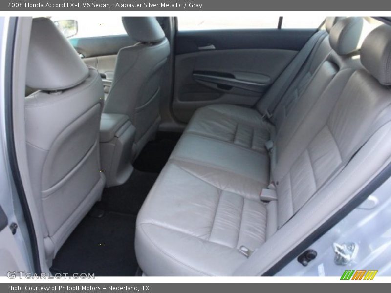 Alabaster Silver Metallic / Gray 2008 Honda Accord EX-L V6 Sedan