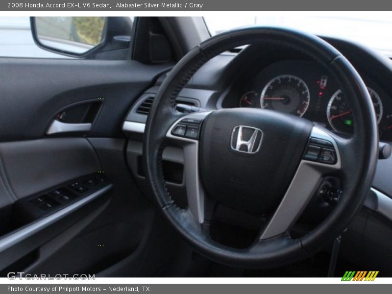 Alabaster Silver Metallic / Gray 2008 Honda Accord EX-L V6 Sedan