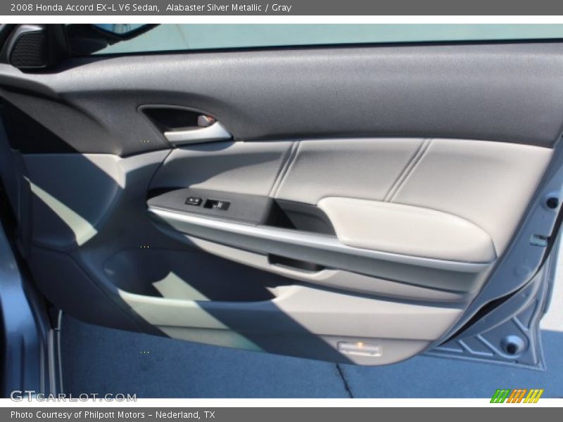 Alabaster Silver Metallic / Gray 2008 Honda Accord EX-L V6 Sedan