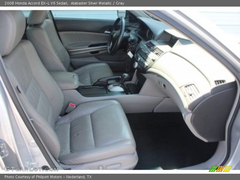 Alabaster Silver Metallic / Gray 2008 Honda Accord EX-L V6 Sedan