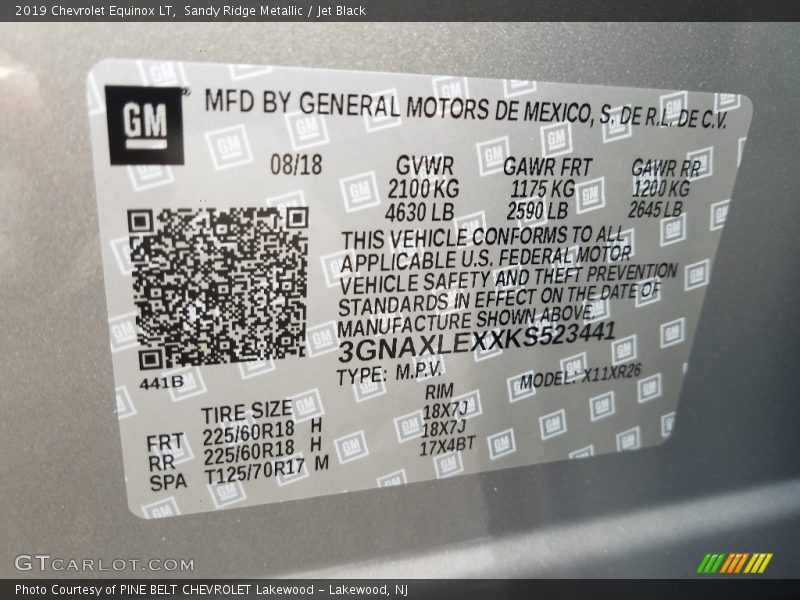 Sandy Ridge Metallic / Jet Black 2019 Chevrolet Equinox LT