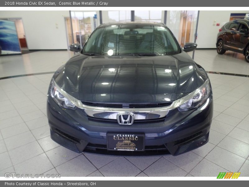 Cosmic Blue Metallic / Gray 2018 Honda Civic EX Sedan